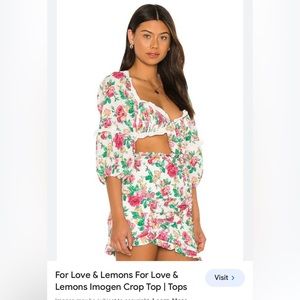 For Love & Lemons Floral Set (Top and Skirt could be sold separately)